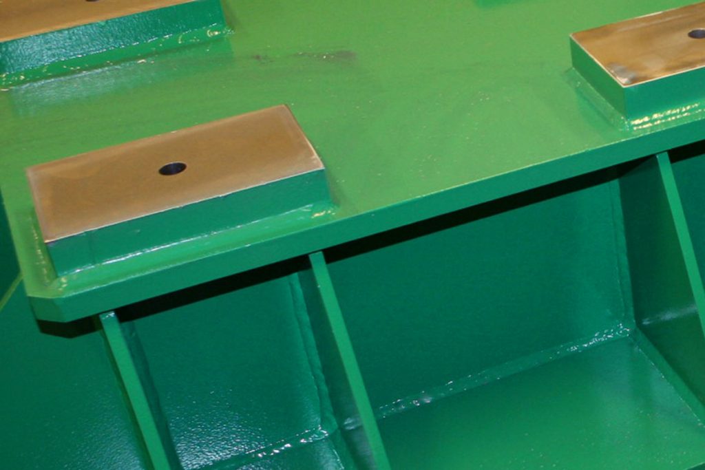 Gear box bed plate close up